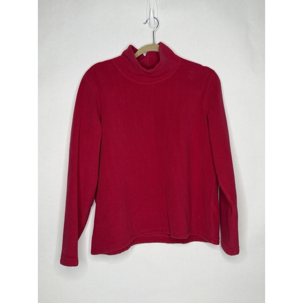 Lands' End Women's Pink Fleece Pullover Sweatshirt Large 14-16 Regular